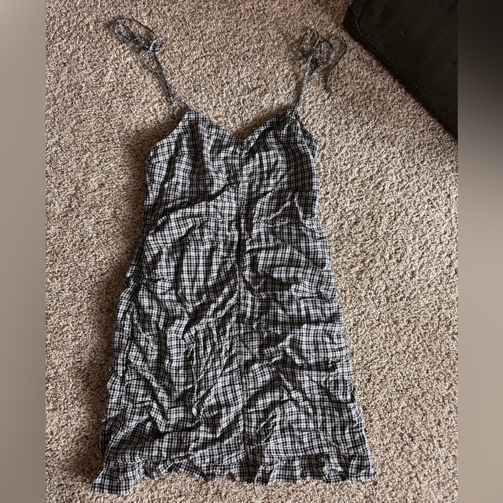 Hollister Gingham Dress, Size M, black and white.